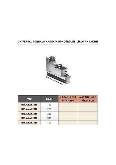 Fett 400mm Bison 3 Ayaklı Set Döndürülebilir Ayak Takımı
