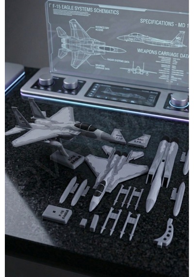 F-15 Yapboz Uçak Modeli Ve Standı Bir Arada - Evde Kurulum İçin Özel Tasarım - 857448211