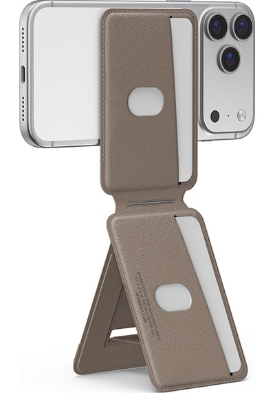 Skinarma Axis Serisi Foldable Stand Özellikli Deri Tasarımlı Kartlık Haki Haki
