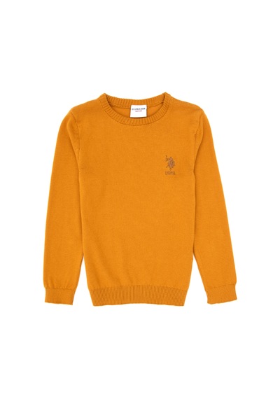 U.S. Polo Assn. Erkek Çocuk Hardal Bisiklet Yaka Basic Kazak 50307845-VR072