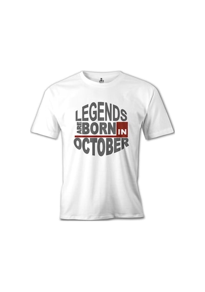 Legends Born İn October - Wave Beyaz Erkek Tshirt