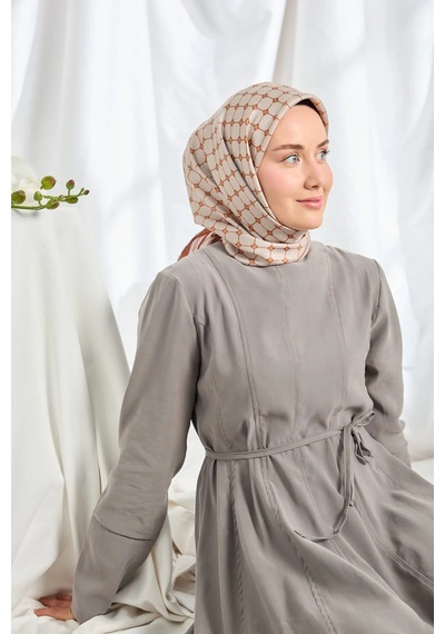 Silk Home %100 Twill İpek Eşarp S539 Kiremit-taş