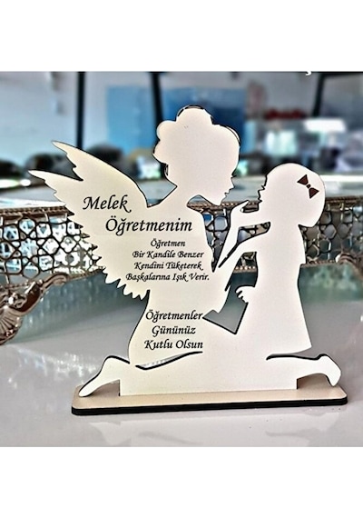 Melek Öğretmenim Hediye Plaket Melek Anne Çocuk Şeklinde Öğretmen
