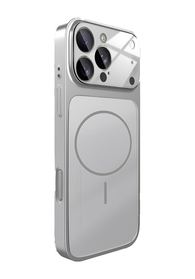 Pro Max İle Uyumlu Kılıf Kamera Tasarımı Mag-safe Destekli Temperli Cam Arka Yüzey Şık Turuncu Renk Darbelere Kar Diğer