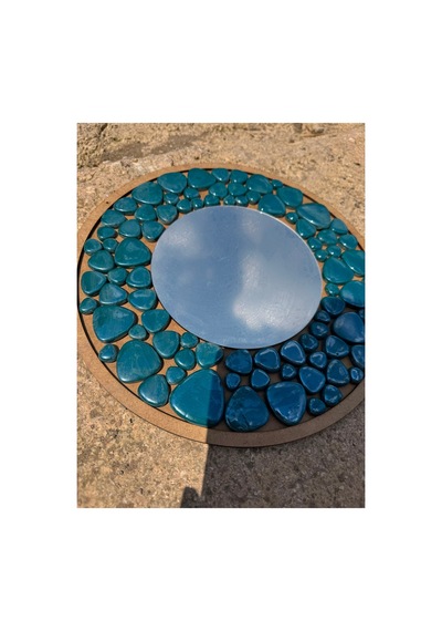 34x34cm Yuvarlak Pleksi Aynalı Yetişkin Mozaik Set