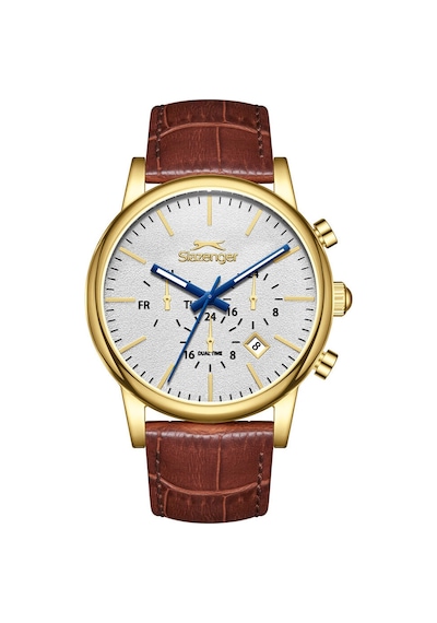 Slazenger Sl.09.2481.2.06 Quartz Deri Kahverengi 40 Mm Erkek Kol Saati Altın