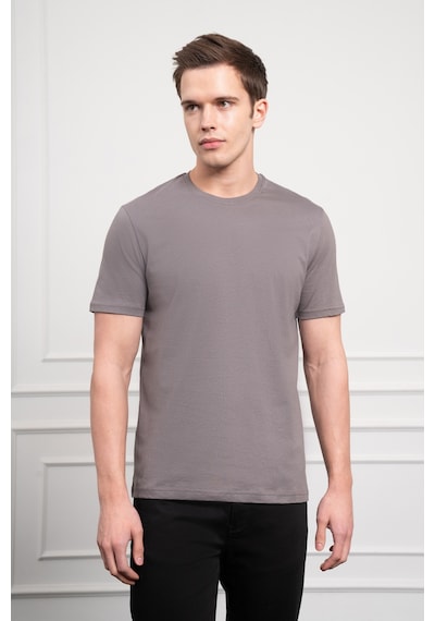 Erkek Antrasit Basic Bisiklet Yaka Dynamic Fit Pamuk T-shirt 25yc018004053 Antrasit Antrasit
