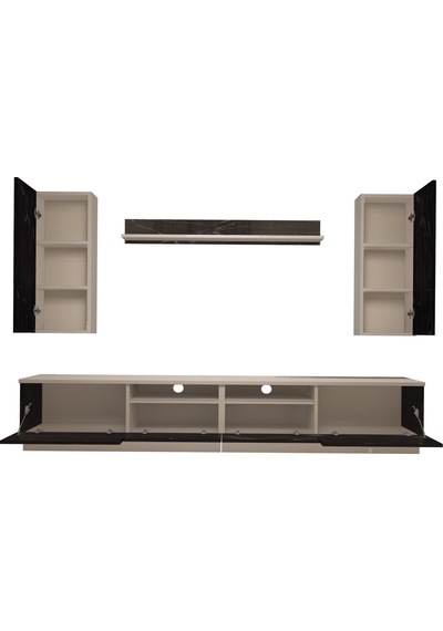 Decoraktiv Trendstyle 5220d Mdf Tv Ünitesi Tv Sehpası Beyaz - Siyah Mermer