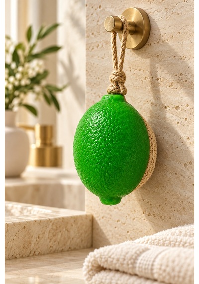 Dekoratif Kokulu Sabun & Peeling Etkili Asılabilir Dekoratif Banyo Sabunu & Yeşil Limon Şekilli Lifli Katı Sabun 10,5 X 8 X 4,4 Cm - 937715632 Diğer