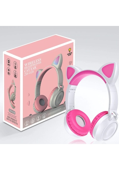 ZW-028 Kedi Kulaklı Bluetooth 5.0 Kulak Üstü Kulaklık