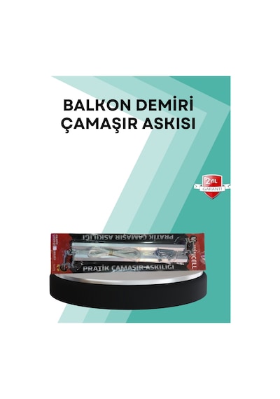 Ilkeshop Kare Küpeşte Uyumlu Balkon Çamr Askısı 25x60 Cm Beyaz Pratik