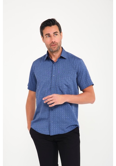 Klasik Kısa Kol Açık Zemin Kutu Desen Keten Cotton Hediye Kutulu Erkek Gömlek Fs-000745 - Koyu Lacivert-1668 Klasik Kısa Kol Açık Zemin Kutu Desen Keten Cotton Hediye Kutulu Erkek Gömlek Fs-000745 - Koyu Lacivert-1668