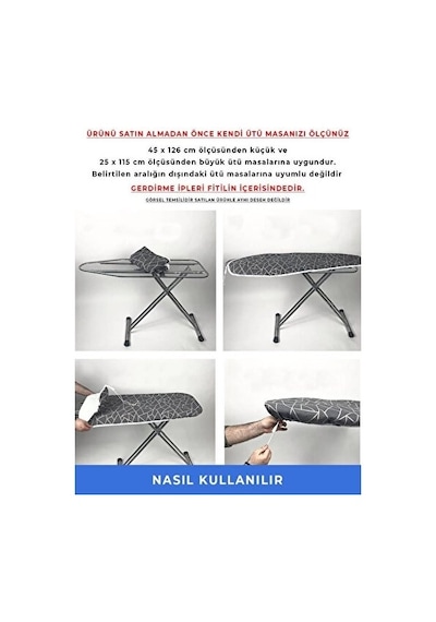 Magic Lady Ütü Masası Kılıfı Örtüsü Bezi İnce Süngerli Ayarlanabilir 133 X 50 Cm Yeşil Yıldızlı