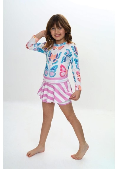 My Kids Wear Etek Detaylı Kız Çocuk Mayo Sarı