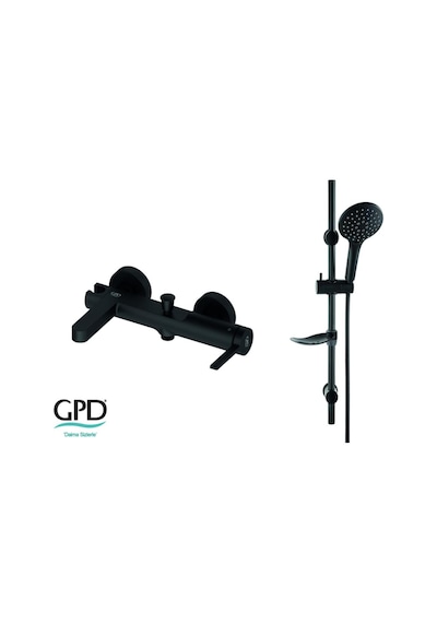 Gpd Mbb165 Gildo Siyah Banyo Bataryası + Sürgülü Duş Seti Siyah