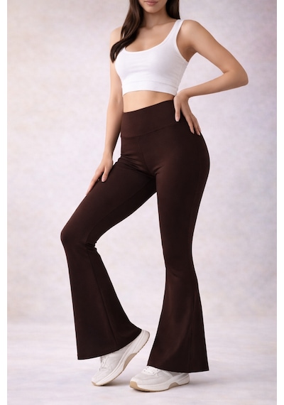 Enva Store Kadın Comfort İspanyol Paça Yüksek Bel Toparlayıcı Tayt Pantolon Kahverengi Enva Store Kadın Comfort İspanyol Paça Yüksek Bel Toparlayıcı Tayt Pantolon Kahverengi
