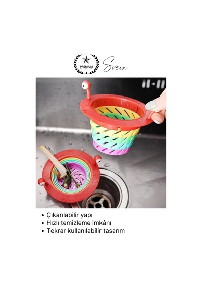 Süzgeç 6 Kademeli Lavabo Gider Süzgeci Tıkanıklık Önleyici Filtre Mutfak Ve Banyo İçin Hijyenik Çok Renkli