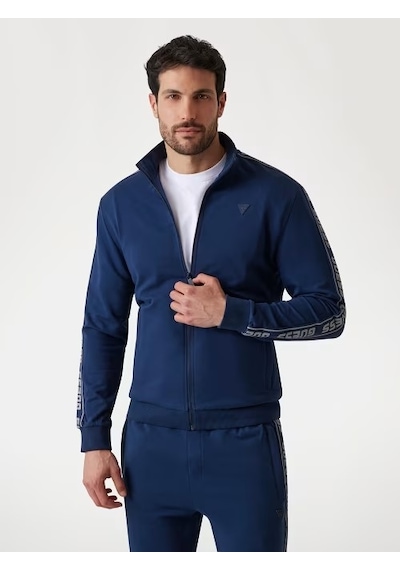 Guess Erkek Fermuarlı Sweatshirt Z2yq12k6zs1 Mavi