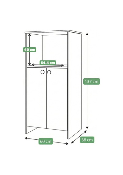 Mikrodalga Fırın Bölmeli Çok Amaçlı Mutfak Dolabı Beyaz / Safir Meşe 137cm Beyaz - 865123326 Beyaz