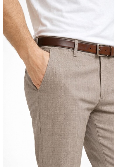 Classics Men Captiva İtalyan Kesim Comfort Fit Erkek Keten Pantolon - 7557 Krem