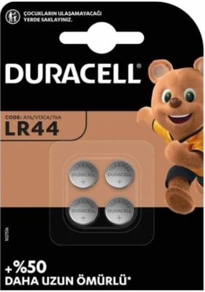Ayt Duracell Lr44 1.5 Volt Düğme Pil 4 Lü Paket