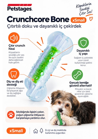 Petstages Crunchcore Bone Dog Chew Toy Köpek Oyuncağı Xsmall