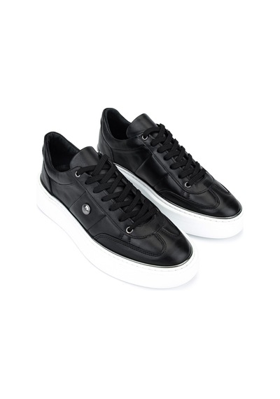 Tamer Tanca Erkek Hakiki Deri Siyah Sneakers & Spor Ayakkabı 352 24110 Erk Ayk Y26 Sıyah Dr