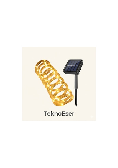 Solar Hortum Peri Led 10 Metre 100 Led Ip65 Güneş Enerjili Bahçe Dekorasyon Aydınlatma