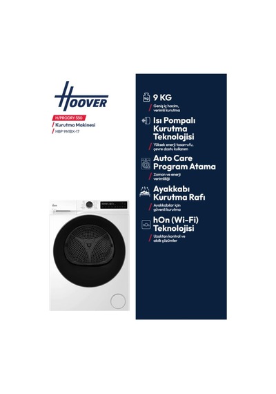 Hoover HBP 9N1BX-17 9 KG Isı Pompalı Çamaşır Kurutma Makinesi