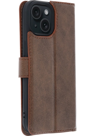 Newface - 403 - Apple Apple iPhone Uyumlu 15 Trend S Plus Kapaklı Kılıf - Glblseme - - Taba