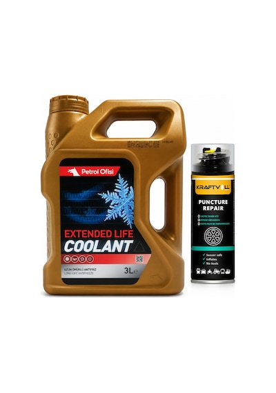 Petrol Ofisi Antifriz Extendet Life Coolant Organik 3 Litre + Lastik Tamir Kiti 400 Ml