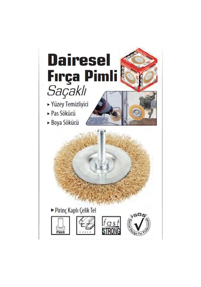 Bay-Tec Pimli Dairesel Çanak Fırça (Saçaklı) / 50 - 75 - 100 Mm