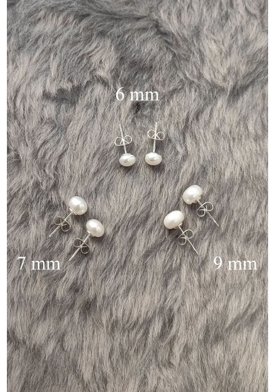 Chavin Bayan 8-9 Mm Gerçek İnci Çelik Küpe Ce86-9