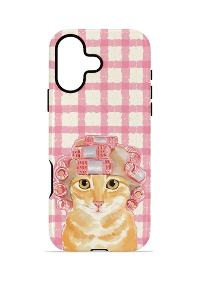 Apple iPhone Uyumlu 17 Vorian Çift Katmanlı Kılıf Pink Picnic Cat