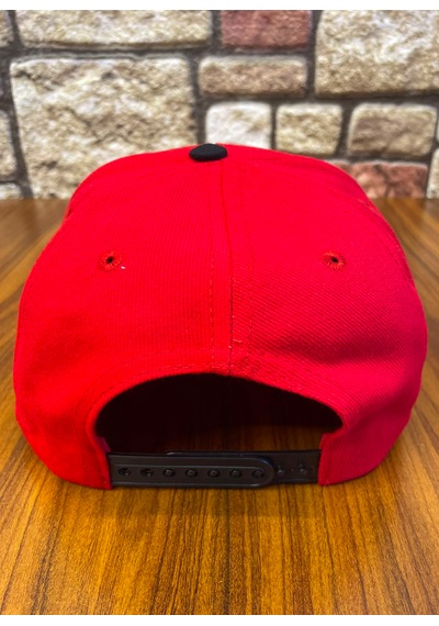 Hamze Mlb Nakış Hip Hop Snapback Rapper Basket Beyzbol Cap Şapka Kırmızı - Siyah