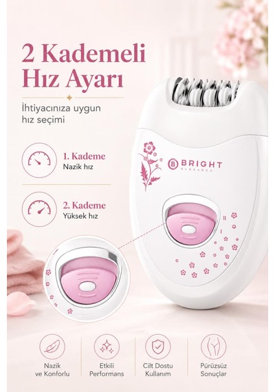 Bright Elegance Be-1196 Kablolu / Kablosuz Şarjlı 2 Kademe 18 Çift Cımbız Epilasyon Aleti