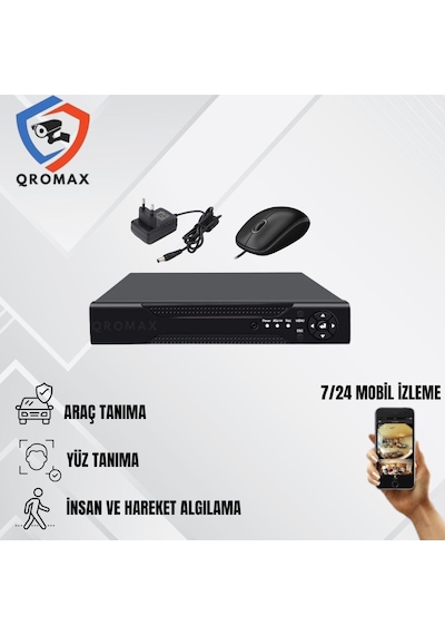 4 Kameralı Set - Yapay Zeka Özellikli Gece Renkli Sesli FullHD 5Mp Lensli 12 Warm Ledli Güvenlik Kamerası Seti 312WS-104