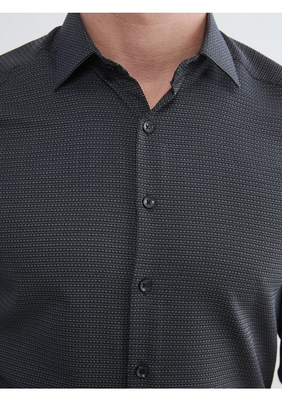 Lcw Busıness Gri Slim Fit Desenli Armürlü Erkek Gömlek