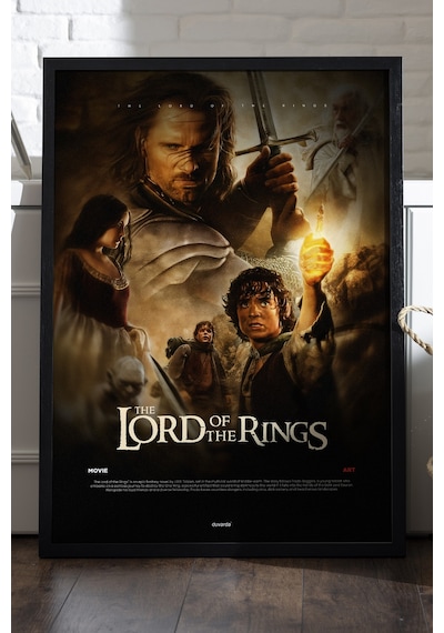 Lord Of The Rings Siyah Ahşap Çerçeveli Poster, Film Duvar Tablosu