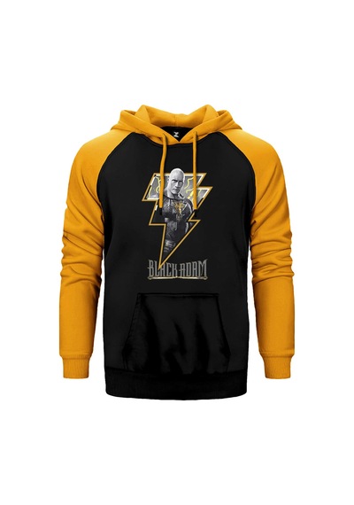 Black Adam Logo Gri Renk Reglan Kol Sweatshirt / Hoodie