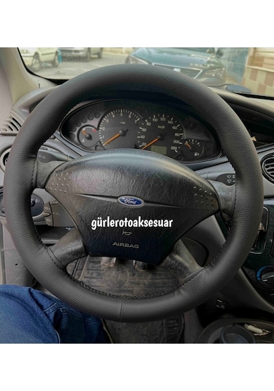 Ford Focus 1 Direksiyon Kılıfı Dikmeli Soft Siyah ( 38×10.5Cm )