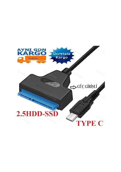 Type-C 3.1 Usb To 2.5 3.5 Inç Sata 4393P Ssd Hdd Hard Disk Dvd Ka