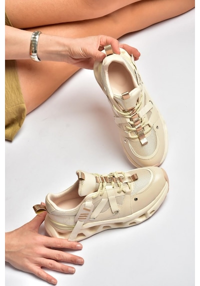 Fox Shoes Y312611009 Bej Kalın Tabanlı Spor Ayakkabı Sneakers