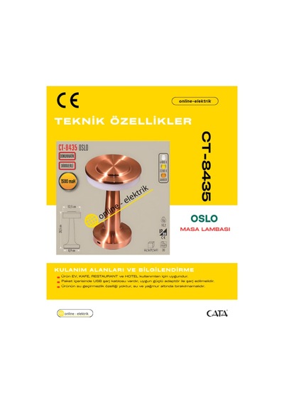 Ct-8435 Oslo Şarjlı Masa Lambası Diğer