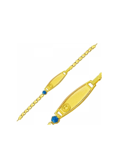Sembolgold Altın Çocuk Bileklik Lazerle Isim Yazılır Sg42-6568 Sarı Altın