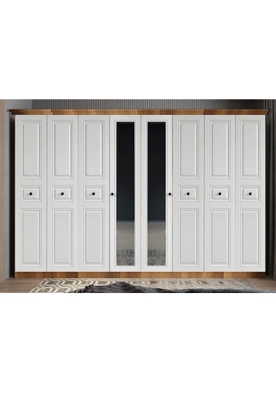 Sementa Membran 8 Kapaklı Gardırop Montaj Dahil Ceviz-byz 320 Cm