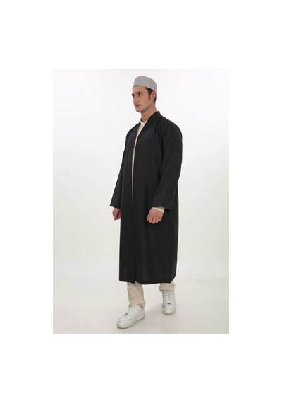 Suffa Buhara Yaka Siyah Namaz Cübbesi Siyah