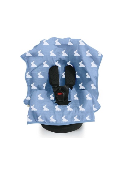 %100 Pamuk Müslin Puset & Oto Koltuk Örtüsü - Mono Lapin Royal Blue Pokort-ryb-000std