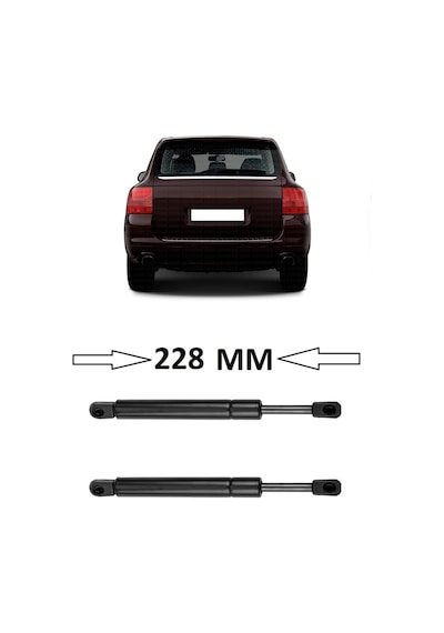 Porsche Cayenne 2003-2010 Uyumlu Sağ + Sol Takım Arka Cam Amortisörü 2 Adet 228mm 95551252800
