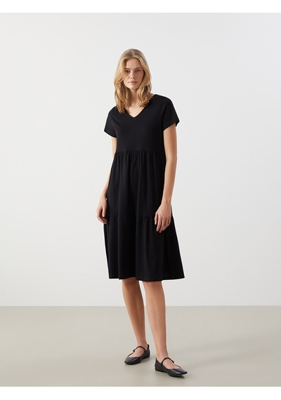 Lcw Comfort Siyah V Yaka Elbise